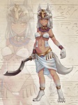 amber_eyes anklet armband bikini bone bottomwear bracelet breasts circlet claws cleavage clothed clothing egyptian egyptian_clothing egyptian_headdress female fur girdle gold_(metal) headdress headgear headwear hieroglyphics jewelry khopesh loincloth looking_at_viewer melee_weapon necklace nipple_outline pose seshed_circlet shendyt sickle_sword skimpy skirt skull solo standing swimwear sword tail two-piece_swimsuit uraeus usekh weapon white_body white_fur yellow_eyes zoom_layer kageshio animal_humanoid canid canid_humanoid canine canine_humanoid humanoid mammal mammal_humanoid wolf_humanoid 3:4 hi_res