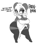 anthro asian_clothing bear big_breasts big_butt black_and_white bottom_heavy breasts butt chinese_clothing cleavage clothed clothing east_asian_clothing fan_character female generation_6_pokemon giant_panda grin hi_res huge_butt legwear looking_at_viewer mammal monochrome nintendo pan-pan_(xaveknyne) pancham pinup pokemon pokemon_(species) pose short_stack sketch smile solo suggestive thick_thighs thigh_highs wide_hips xaveknyne