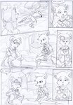 accessory anthro bear black_and_white blood blood_bag bodily_fluids border bottomwear bullet bullet_belt canid canine canis clothing coat comic crouching death dialogue doctor duncan_(kitfox_crimson) english_text eyes_closed female group hair hair_accessory kangaroo kitfox-crimson lab_coat long_ears long_hair looking_at_another looking_at_partner lying_on_ground macropod male mammal marsupial medical_instrument monochrome necktie on_ground open_mouth outside_border pants pockets professor_virginia_burret ringo_(kitfox-crimson) scientific_instrument shirt shorts sketch smoke speech_bubble stolen_generation technology text topwear vehicle worried