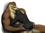 anthro big_muscles duo male male/male muscular size_difference small_top mamaubear kello_(mamaubear) mamau_(mamaubear) bear lizard mammal reptile scalie sun_bear ursine 4:3 absurd_res hi_res