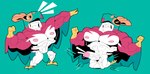 abs anthro balls biceps big_biceps big_pecs big_penis bulge clothing erection genitals male multicolored_body muscular muscular_anthro muscular_male nipples pecs penis red_body short_stack smile solo thong underwear vein veiny_penis white_body vaniwall nintendo pokemon avian generation_6_pokemon hawlucha pokemon_(species) hi_res