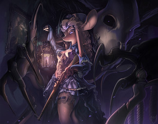 5_fingers anthro clothing duo fantasy female fingers gun holding_object inside lamp lantern male painting_(object) ranged_weapon shotgun topwear weapon dansyron ghost mammal monster mouse murid murine rodent spirit 2021 hi_res