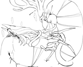 2_horns 69_position 6_eyes 8_legs anthro arthropod_abdomen arthropod_abdomen_genitalia arthropod_abdomen_penis arthropod_webbing black_eyes blush blush_lines bodily_fluids bottomless bottomless_anthro bound breath cloak clothed clothing cum cum_on_face cunnilingus dripping_vulva duo eyes_closed female genital_fluids genitals heart_symbol horn larger_female licking limbless male male/female mandibles mask moan multi_eye nude_anthro oral penis plant restrained restrained_by_tentacles sex shaking simple_background size_difference tail_lick tentacle_on_leg tentacle_on_penis tentacle_sex tentacles tongue tree tremble_lines tremble_spikes trembling trembling_for_pleasure vaginal vaginal_fluids vaginal_fluids_on_leg wearing_mask web_bondage white_background white_body white_cloak white_clothing white_head evil_otter hollow_knight_(franchise) team_cherry herrah_(hollow_knight) white_lady_(hollow_knight) arachnid arthropod elemental_creature flora_fauna insect spider treant weaver_(hollow_knight) 2026 digital_media_(artwork) hi_res monochrome sketch female_(lore)