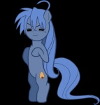 blue_body blue_fur blue_hair female fur hair long_hair ponification simple_background solo tail text transparent_background creshosk friendship_is_magic hasbro lucky_star my_little_pony konata_izumi equid equine horse mammal pony alpha_channel japanese_text translated