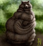 anthro fur hand_on_belly male morbidly_obese morbidly_obese_anthro morbidly_obese_male mouth_closed nude obese obese_anthro obese_male overweight overweight_anthro overweight_male solo standing ian-exe disney the_jungle_book the_jungle_book_(2016) baloo bear mammal sloth_bear ursine 2016 hi_res signature