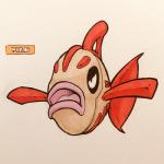 1:1 2017 alternate_color ambiguous_gender angry black_eyes black_markings brown_body english_text eye_markings fakemon feebas feral fighting_pose fin firefightdex fish front_view frown full-length_portrait generation_3_pokemon hatching_(art) head_fin hi_res lips marco_fanjul marine marker_(artwork) markings mixed_media multicolored_body nintendo nude open_frown open_mouth pen_(artwork) pink_tongue pokemon pokemon_(species) portrait pose red_body red_tail shaded shadow simple_background solo spread_arms tail tail_fin text thick_lips tongue toony traditional_media_(artwork) two_tone_body white_background yelling