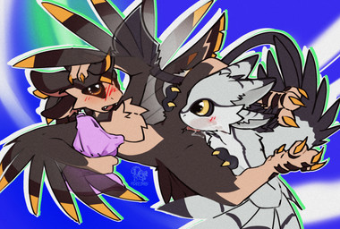 4_ears anthro anthro_on_anthro anthro_penetrated anthro_penetrating anthro_penetrating_anthro between_legs biped black_body black_feathers black_fur black_sclera blush bodily_fluids chest_tuft claws cum cum_in_mouth cum_inside deep_throat duo ejaculation erection feathered_wings feathers feet female female_penetrated fur genital_fluids genitals grey_body grey_feathers holding_legs_open internal internal_oral larger_sub male male/female male_penetrating male_penetrating_female multi_ear nude nude_anthro nude_female nude_male open_mouth oral oral_penetration orange_body orange_claws orange_eyes orange_feathers penetration penile penile_penetration penis penis_in_mouth pillow saliva saliva_on_penis sex simple_background size_difference spread_legs spreading submissive tail tail_feathers talons thin_tail toe_claws toes tongue tuft winged_arms wings x-ray_view yellow_claws yellow_eyes dep haziq_(darkeeveeon) sevrynn_the_anchor avali 2026 digital_media_(artwork) hi_res