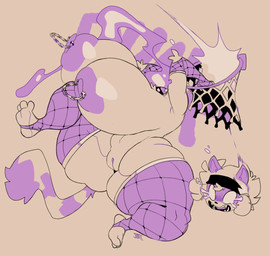 accessory anthro areola armwear basketball basketball_hoop big_areola big_breasts big_butt bodily_fluids bouncing_breasts breast_sway breasts butt chain clothing collar cursed_collar cursed_object curvy_figure detachable detachable_head disembodied_head female fishnet_armwear fishnet_clothing fishnet_legwear genitals hands_behind_head headless huge_breasts jumping legwear midair mostly_nude nipple_piercing nipples piercing possession raised_leg shortstack slam_dunk solo spiked_collar spikes stirrup_footwear stirrup_legwear tears thick_thighs throwing vulva jinti european_mythology irish_mythology mythology dullahan lemur mammal primate strepsirrhine hi_res