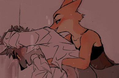 against_surface against_wall anal anal_penetration anthro arm_around_partner arms_above_head bent_over blush bodily_fluids bottomless bottomless_female bottomless_male bra breath canon_couple clothed clothing dildo dominant dominant_female double_dildo duo feeldoe female female_penetrating female_penetrating_male gentle_femdom handjob handjob_from_behind handjob_while_penetrating imminent_orgasm implied_handjob implied_pegging male male/female male_penetrated navel nightgown object_in_ass obscured_penetration panting pegging penetration penile reach_around romantic romantic_couple seductive sex sex_toy sex_toy_in_ass sex_toy_insertion shaking shirt smile smiling_at_another smiling_at_partner submissive submissive_male sweat tears tears_of_pleasure topwear toying_partner tremble_lines trembling trembling_for_pleasure unbuttoned_shirt underwear white_shirt_collar helloimkartu dreamworks the_bad_guys diane_foxington mr._wolf_(the_bad_guys) canid canine canis fox mammal red_fox true_fox wolf hi_res