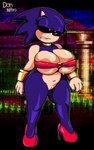 anthro areola areola_slip big_breasts bottomless breasts clothed clothing cosplay crossgender female footwear genitals high_heels navel pussy shoes slightly_chubby solo donnitro72 sega shantae_(series) sonic.exe_(creepypasta) sonic_the_hedgehog_(series) wayforward fan_character sonic.exe eulipotyphlan hedgehog mammal 5:8 hi_res