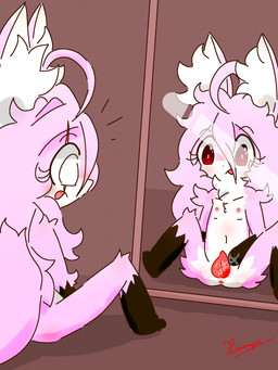 adolescent altered_reflection animal_genitalia animal_vulva anthro anus big_tail black_nose blind_eye blush bodily_fluids brown_body brown_fur canine_genitalia canine_vulva dipstick_ears ear_markings eye_scar eyelashes facial_scar featureless_feet featureless_hands feet female flat_chested fur genital_fluids genitals gloves_(marking) hair inner_ear_fluff leg_markings long_hair looking_at_mirror looking_at_object markings masturbation mirror multicolored_ears navel nipples nude nude_anthro nude_female open_mouth pink_body pink_ears pink_fur pink_hair pink_nipples pink_tail pink_vulva red_eyes reflection scar socks_(marking) solo spread_legs spreading tail tuft vaginal_fluids vulva white_body white_ear_tips white_fur white_inner_ear white_inner_ear_fluff young young_anthro young_female xammyxx sakura_(xammyxx) canid canine fox mammal 2026 3:4 digital_media_(artwork) hi_res ibispaint_(artwork) shaded signature watermark
