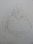 3:4 absurd_res anthro avian big_breasts bird breasts cleavage clothed clothing female galliform graphite_(artwork) greyscale hi_res huge_breasts joaoppereiraus la_pavita_pechugona leaning leaning_forward looking_at_viewer monochrome non-mammal_breasts pavita_pechugona pencil_(artwork) phasianid presenting presenting_breasts solo traditional_media_(artwork) turkey
