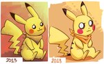 brown_eyes cheek_spots closed_smile female mouth_closed number pupils red_cheeks scarf shadow sitting smile solo tail white_pupils yellow_body yellow_tail flavia-elric nintendo pokemon flavia_(flavia-elric) generation_1_pokemon pikachu pokemon_(species) 2013 2019 digital_media_(artwork)