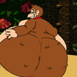 anthro barazoku belly big_belly big_butt breasts butt butt_jiggle clothed clothing featureless_breasts forest imkitty_post jiggling jungle looking_at_butt looking_back male musclegut muscular no_underwear not_mine nude pantsless pecs plant presenting presenting_hindquarters shaking_butt smile smirk solo topless tree wide_hips imkittyuk donkey_kong_(series) nintendo donkey_kong_(character) ape gorilla haplorhine mammal primate 1:1 2d_animation animated