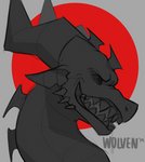 ambiguous_gender facial_spikes feral grin horn scales simple_background smile solo spikes spikes_(anatomy) spines teeth text white_background itswolven mythology dragon mythological_creature mythological_scalie scalie 2018 english_text monochrome signature