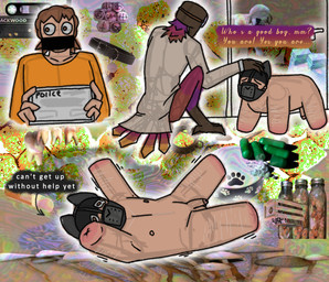 ambiguous_gender amputee animal_mask balls bdsm crouching dehumanization disability duo faceless_character faceless_male forced genitals lying male mask missing_all_arms missing_all_legs missing_all_limbs missing_arm missing_leg missing_limb nipples nude on_back penis petplay prisoner pup_mask quadruple_amputee roleplay scar text audiht dog_(audiht) the_doctor_(audiht) avian human humanoid mammal english_text hi_res male_(lore) nonbinary_(lore)
