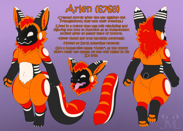 anthro belly big_tail digitigrade featureless_crotch fur machine male neck_tuft open_mouth orange_body orange_pawpads pawpads protogen_visor rear_view solo tail text tongue tongue_out tuft white_belly white_body white_fur jm-luxro protogen absurd_res english_text hi_res model_sheet