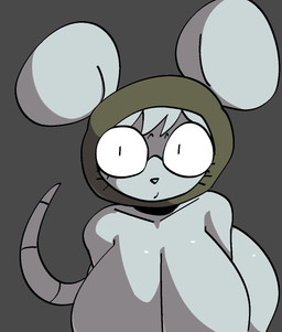 anthro big_breasts breasts collarbone eyebrows eyelashes eyewear female female_anthro front_view glasses grey_background hair huge_breasts round_glasses simple_background solo tail wearing_glasses xarop77 paige_(xarop77) mammal mouse murid murine rodent digital_drawing_(artwork) digital_media_(artwork) hi_res