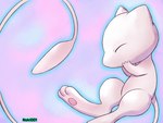 ambiguous_gender big_head blue_glow eyes_closed feral glowing long_tail pawpads paws pink_background pink_body simple_background small_arms solo tail noki001 nintendo pokemon generation_1_pokemon legendary_pokemon mew_(pokemon) pokemon_(species) hi_res