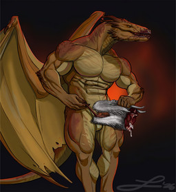 anthro barazoku bodily_fluids cum death decapitation duo genital_fluids gore hyper male male/male muscular necrophilia seasmoke severed_body_part vermithor wings lakhanto game_of_thrones house_of_the_dragon mythology dragon mythological_creature mythological_scalie scalie