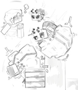 belly big_belly digestion female feral oral_vore size_difference vore badartist microsoft minecraft mojang xbox_game_studios arthropod bee bee_(minecraft) hymenopteran insect absurd_res hi_res