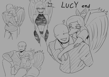 anthro bald black_bottomwear black_clothing black_crop_top black_pants black_shirt black_topwear blush bodily_fluids bone_frill bottomwear canon_couple clothed clothed_anthro clothed_female clothed_human clothed_male clothing crop_top crying dress duo elbow_feathers eyes_closed eyes_mostly_closed feathered_wings feathers female fingers frill_(anatomy) hair happy head_turned heart_symbol hug hugging_another hugging_from_behind human_on_anthro humanoid_hands interspecies long_hair looking_at_another male male/female markings narrowed_eyes pants romantic romantic_couple shirt short_tail smile striped_markings stripes tail tears text topwear torn_bottomwear torn_clothing torn_pants wings nasu_no_itame98 cavemanon_studios goodbye_volcano_high ko_op_(game_developer) snoot_game anon_(snoot_game) fang_(gvh) human mammal prehistoric_species pterosaur reptile scalie absurd_res english_text greyscale hi_res monochrome multiple_images shaded