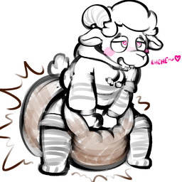 3_toes ambiguous_gender anthro big_diaper blush bodily_fluids bottomwear buckteeth clothed clothing diaper diaper_under_clothing drooling feces feet hair hand_on_diaper head_horn heart_eyes heart_symbol hoodie horn huge_diaper laugh narrowed_eyes open_mouth open_smile pooping saliva shorts simple_background smile soiled_diaper soiling soiling_diaper solo standing tail teeth three-quarter_view toes topwear touching_diaper unclean_diaper used_diaper using_diaper wearing_diaper white_background ludis-luteo innocentenough inno_(innocentenough) bovid caprine goat mammal 1:1 absurd_res full-length_portrait hi_res portrait