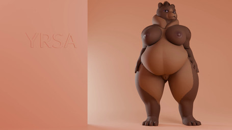 ambiguous_gender ambiguous_prey anal anal_vore anthro anus belly belly_through_legs big_belly big_breasts big_butt breasts butt butt_grab character_description chart cybernetics dewlap_(anatomy) digestion_noises female frowning_at_viewer genitals hand_on_butt head_tuft height_chart height_comparison huge_belly huge_breasts huge_butt huge_thighs licking licking_lips looking_at_viewer looking_back looking_down machine nipples nude overweight overweight_anthro overweight_female presenting presenting_anus rumbling_stomach simple_background sloshing_belly smile smiling_at_viewer solo spread_butt spreading tail tan_background thick_thighs tongue tongue_out tuft turning_around vore vulva pthalo sound_warning yrsa_(pthalo) bear brown_bear grizzly_bear mammal ursine 16:9 2025 3d_(artwork) 3d_animation animated digital_media_(artwork) hi_res short_playtime sound webm widescreen