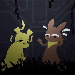 duo fart fartcloud feral male smile stinked stinkfumes survivor thegreensly rain_world videocult scentweaver slugcat animated animated_gif short_playtime