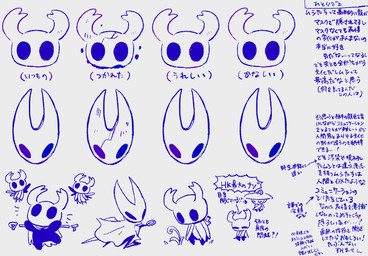 2_horns ambiguous_gender biped black_eyes cloak clothed clothing empty_eyes eyes_closed flying group horn motion_lines plant sculpture sitting speech_bubble standing statue text wings blipbugbug hollow_knight:_silksong hollow_knight_(franchise) team_cherry hornet_(hollow_knight) sherma_(hollow_knight:_silksong) the_knight_(hollow_knight) arthropod vessel_(species) hi_res japanese_text