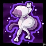 anthro areola arm_under_breasts big_breasts breasts female floating frown huge_breasts hyper hyper_breasts long_tail looking_at_viewer magic multicolored_body nipples psychic psychic_powers purple_areola purple_background purple_body purple_eyes purple_nipples purple_tail simple_background solo tail thick_thighs two_tone_body white_body wide_hipped_female wide_hips cornchip21 mrsakai nintendo pokemon generation_1_pokemon legendary_pokemon mewtwo pokemon_(species) 1:1 2020 absurd_res digital_media_(artwork) hi_res shaded signature