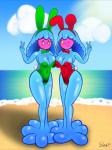 beach bow_(feature) bow_tie breast_squish breasts breasts_frottage bunny_costume clothing costume fake_ears fake_rabbit_ears female gesture hand_gesture hands_on_waist looking_at_viewer one_eye_closed seaside shirt_collar squish v_sign wink sleepiitreat mario_and_luigi_(series) mario_bros nintendo gigi_(mario) jellyfish_sisters merri_(mario) animal_humanoid cnidarian cnidarian_humanoid goo_creature goo_humanoid humanoid jellyfish jellyfish_humanoid marine marine_humanoid medusozoan medusozoan_humanoid absurd_res hi_res