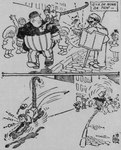 1907 20th_century a.d._condo ambiguous_gender ancient_art black_and_grey clothed clothed_feral clothing comic dialogue dress english_text everett_true facial_hair female feral fez frown fully_clothed fur group hair haplorhine hat headgear headwear hi_res human leash male mammal monkey monochrome musical_note mustache organ_grinder outside primate sidewalk smile street text the_outbursts_of_everett_true