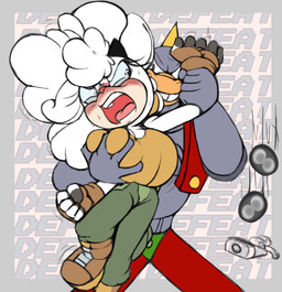 anthro big_breasts blue_eyes blush bodily_fluids breast_grab breasts clothing defeated duo female forced grope groping_from_behind hand_on_breast horn looking_back machine male male/female tears jascoe-sauce dr._robotnik's_mean_bean_machine idw_publishing puyo_puyo sega sonic_the_hedgehog_(comics) sonic_the_hedgehog_(idw) sonic_the_hedgehog_(series) dragon_breath lanolin_the_sheep_(sonic) badnik bovid caprine mammal puyo_(puyo_puyo) robot sheep absurd_res hi_res