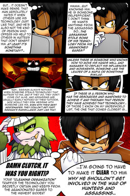 anthro black_nose clothed clothing dialogue eye_scar facial_scar fingers front_view grin hair looking_at_viewer male open_mouth scar smile speech_bubble text dexstar sega sonic_the_hedgehog_(series) dr._eggman mammal 2:3 comic digital_media_(artwork) english_text hi_res