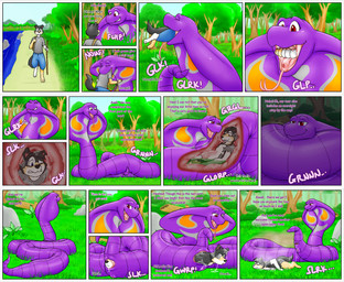abdominal_bulge anthro anthro_prey anus belly duo endosoma female female_pred feral feral_pred full_tour genitals head_first inside_stomach male male/female male_prey oral_vore penis purple_body red_eyes river safe_vore stick swallowing text vore vulva livinlovindude nintendo pokemon arbok generation_1_pokemon pokemon_(species) 2025 comic english_text hi_res