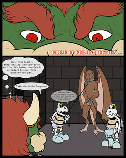 2_horns 4_toes anthro black_border bone border bound brick brick_wall brown_body brown_fur clothing collar cuff_(restraint) dialogue feet footwear fur group hair handcuffs horn leash male male_anthro membrane_(anatomy) membranous_wings metal metal_cuffs nude red_eyes red_hair restraints scales shackles shoes skeleton speech_bubble spiked_collar spikes standing tail text thought_bubble toes wall_(structure) wings yellow_eyes alexgoneloco mario_bros nintendo bowser plaguerat_(character) animated_skeleton koopa mammal murid murine rat reptile rodent scalie undead 2012 4:5 comic digital_media_(artwork) english_text