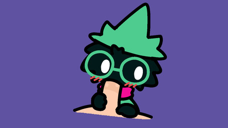 anthro black_body black_fur blush clothing eyewear fellatio first_person_view fur genitals glasses green_clothing green_hat green_headwear hand_on_penis hat headgear headwear horn human_on_anthro human_pov interspecies liquid looking_sideways male male/male male_pov oral oral_penetration penetrating_pov penetration penile penile_penetration penis purple_background round_glasses scarf sex simple_background wizard_hat kb545 deltarune undertale_(series) ralsei human mammal 16:9 widescreen