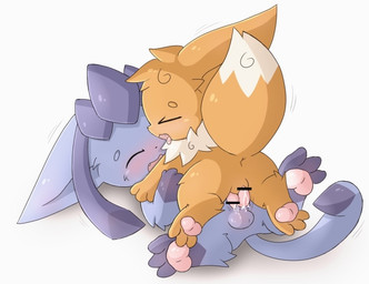 balls blue_fur blush brown_fur butt censor_bar censored cum eevee eeveelution eyes_closed frottage fur gay glaceon jamesggum3 male mammal nintendo open_mouth paws penis pokémon sex shaking tongue video_games
Rating: Explicit
Score: 4
User: JamesGGum3
Date: April 13, 2014