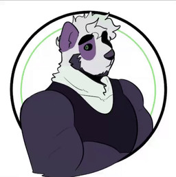 abstract_background anthro black_clothing black_eyebrows black_shirt black_tank_top black_topwear blush clothed clothed_anthro clothed_male clothing eyebrows fur green_eyes hair looking_at_viewer male multicolored_body multicolored_fur purple_body purple_fur shirt smile solo tank_top topwear two_tone_body two_tone_fur white_body white_fur white_hair melaisen alvin_(melaisen) bear demon giant_panda mammal 2_frame_animation animated animated_gif half-length_portrait portrait short_playtime