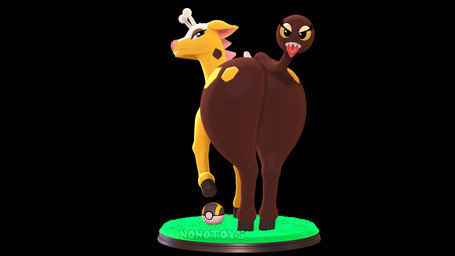 female feral grass living_tail looking_at_viewer looking_back plant pokeball pose quadruped simple_background solo tail tail_head tongue tongue_out ultra_ball unusual_anatomy unusual_tail nonotoys nintendo pokemon generation_2_pokemon girafarig giraffid mammal pokemon_(species) 16:9 3d_(artwork) digital_media_(artwork) hi_res widescreen