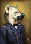 anthro clothing male military serious solo uniform hedax hyena mammal digital_media_(artwork) digital_painting_(artwork) half-length_portrait hi_res portrait watermark