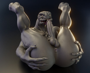 anthro anus attempted_autofellatio balls butt erection feet fingers genitals humanoid_genitalia humanoid_penis lying male nude on_back open_mouth open_smile penis simple_background smile solo spread_legs spreading teeth tongue tongue_out vein veiny_penis no-name-no-problem halo_(series) microsoft xbox_game_studios alien sangheili 3d_(artwork) digital_media_(artwork) hi_res