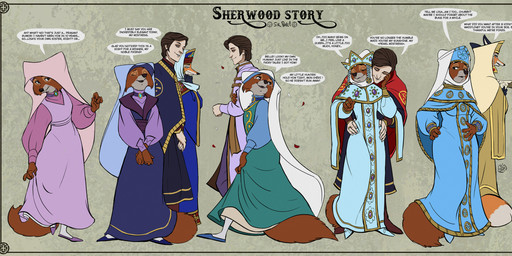 anthro blue_clothing blue_dress breasts brooch clothing different_styles dress eyes_closed female footwear gem gold_dress group hands_on_hips headdress husband husband_and_wife male married married_couple married_man married_woman narrowed_eyes nobleman noblewoman paintbrush_tail regalia ring shoes standing tall trio walking wife sir_paulus disney robin_hood_(disney) lisabeth_(lord_paulus) maid_marian pavel_(sir_paulus) canid canine canis fox human mammal hi_res