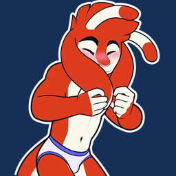 antennae_(anatomy) anthro bashful biped blush briefs briefs_only closed_smile clothed clothing dipstick_antennae ears_down eyebrows eyes_closed fur holding_both_ears humanoid_hands male mouth_closed multicolored_antennae multicolored_body multicolored_fur navel outline pink_nose pivoted_ears purple_briefs purple_clothing purple_underwear red_body red_fur simple_background smile solo standing tail telegram_sticker topless transparent_background two_tone_body two_tone_fur underwear underwear_only white_body white_fur white_outline shiuk disney lilo_and_stitch fan_character ferlo alien experiment_(lilo_and_stitch) 1:1 alpha_channel digital_drawing_(artwork) digital_media_(artwork) flat_colors