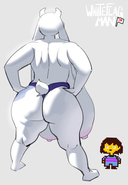 2_horns age_difference anthro areola arms_bent barefoot big_areola big_breasts big_butt big_nipples biped black_bottomwear black_clothing black_eyes black_pants bottomwear breasts brown_hair butt butt_squish clothed clothed_human clothed_male clothing curved_horn dark_hair duo exposure_to_minor faceless_anthro faceless_character faceless_female feet female fingers floppy_ears fully_clothed fully_clothed_human fully_clothed_male fur fur_tuft grey_background hair hands_on_hips hands_on_own_hips horn huge_areola huge_breasts huge_butt huge_nipples hyper hyper_breasts light_areola light_body light_fur light_nipples light_skin long_ears looking_at_another looking_up looking_up_at_another lop_ears male mature_anthro mature_female monotone_background monotone_body monotone_fur monotone_hair monotone_horn monotone_skin monotone_tail multicolored_clothing multicolored_shirt multicolored_t-shirt multicolored_topwear nipples noseless panties panties_only pants pattern_clothing pattern_shirt pattern_t-shirt pattern_topwear pink_areola pink_nipples plantigrade purple_clothing purple_panties purple_underwear sagging_breasts shadow shirt shirt_hair shocked short_horn short_tail simple_background size_difference small_horn smaller_human smaller_male snout squish standing straight_legs striped_clothing striped_shirt striped_t-shirt striped_topwear stripes t-shirt tail text thick_thighs three-quarter_view topless topless_anthro topless_female topwear tuft two_tone_clothing two_tone_shirt two_tone_t-shirt two_tone_topwear underwear underwear_only white_body white_breasts white_ears white_fur white_horn white_tail wide_eyed wide_hipped_anthro wide_hipped_female wide_hips wide_stance yellow_body yellow_skin young young_human young_male younger_human younger_male whiteflagman undertale undertale_(series) frisk_(undertale) toriel boss_monster_(undertale) bovid caprine goat human mammal artist_name digital_drawing_(artwork) digital_media_(artwork) full-length_portrait hi_res pixel_(artwork) portrait