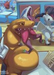 anthro feral furniture group inside oral_vore overweight sharp_teeth table teeth vore yellow_body aymbord nintendo pokemon risk_of_rain acrid_(risk_of_rain) charizard elder_lemurian garchomp generation_1_pokemon generation_2_pokemon generation_3_pokemon generation_4_pokemon generation_5_pokemon legendary_pokemon lugia pokemon_(species) serperior seviper 2020 absurd_res hi_res