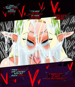 after_sex ahegao areola big_areola big_breasts big_nipples bodily_fluids breasts cum cum_everywhere cum_from_mouth cum_in_mouth cum_inside female genital_fluids huge_areola huge_breasts huge_nipples light_body light_skin long_ears looking_pleasured messy nipples not_furry nude pink_areola pink_nipples solo text tongue tongue_out fake_face_(artist) last_origin cerestia_of_life elf humanoid mammal absurd_res english_text hi_res