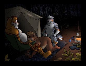 all_fours anal anal_penetration anthro anthro_on_anthro anthro_penetrated anthro_penetrating anthro_penetrating_anthro belly blush bottomwear brown_body brown_fur butt campfire camping can clothing container countershade_butt countershade_face countershade_neck countershade_torso countershading erection eyes_closed eyewear fellatio fellatio_while_penetrated fur genitals glasses grey_body grey_fur group humanoid_genitalia humanoid_penis kneeling male male/male male_anthro male_penetrated male_penetrating male_penetrating_male night nipples nude nude_anthro nude_male oral orange_body orange_fur outside_sex overweight overweight_anthro overweight_male pants penetration penile penile_penetration penis penis_in_ass penis_in_mouth sex sitting slightly_chubby slightly_chubby_anthro slightly_chubby_male smile striped_body striped_fur stripes tail tail_grab tan_body tan_fur teeth tent trio wearing_glasses whisker_spots white_body white_fur labradorszn burrbles kiba_ru october_tiger australian_shepherd bear canid canine canis domestic_dog felid herding_dog mammal pantherine pastoral_dog sheepdog tiger 2024 hi_res