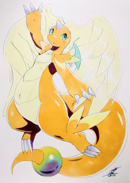 ambiguous_gender anthro blush blush_lines claws eyelashes feathers horn looking_at_viewer membrane_(anatomy) membranous_wings multi_wing navel open_mouth orange_body simple_background solo tail tan_body tan_feathers teal_eyes unusual_wing_placement wings 025aki mythology nintendo pokemon pokemon_legends_z-a dragon generation_9_pokemon mega_dragonite mega_evolution mythological_creature mythological_scalie pokemon_(species) scalie 2025 absurd_res dated hi_res signature
